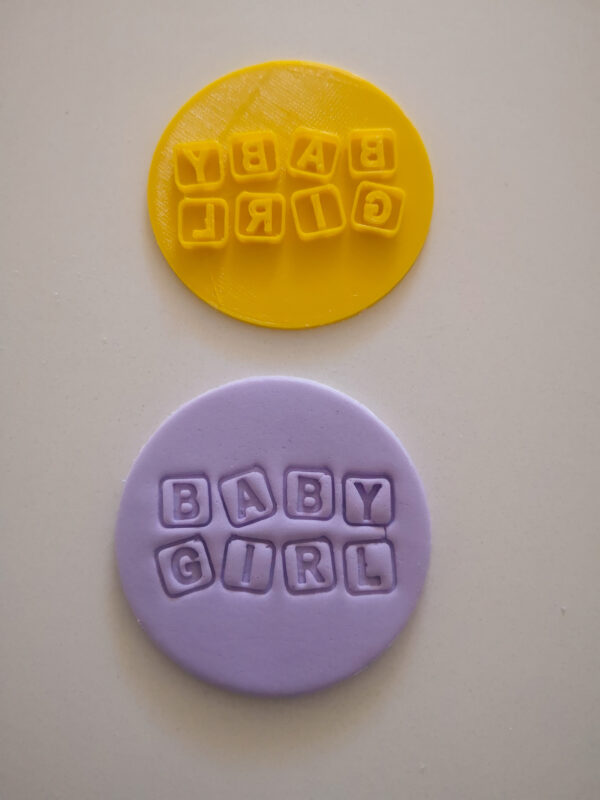 Baby girl block stamp