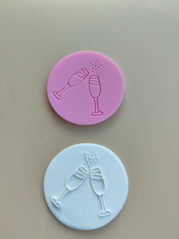 Champagne glasses debosser