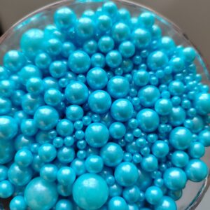 Blue mixed size pearls- 80g