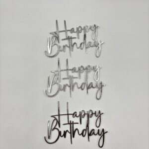 Happy birthday toppers,silver(6cm)