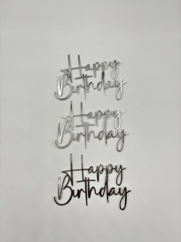 Happy birthday toppers,silver(6cm)