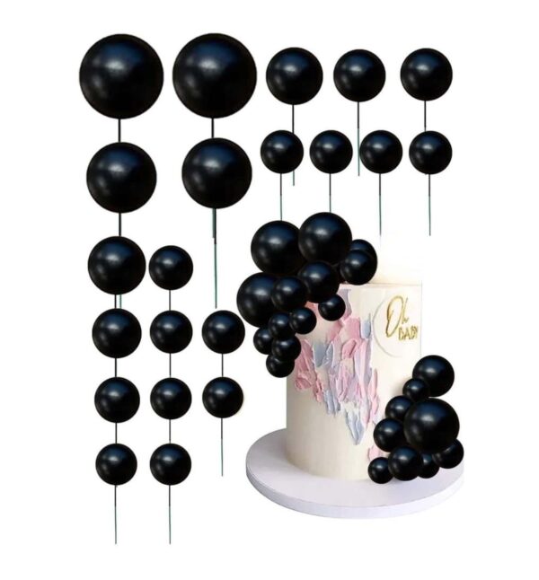 Black Faux balls,20 pcs