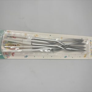 Silver curly candles