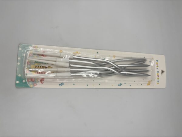 Silver curly candles