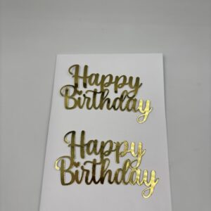Happy birthday,8cm gold