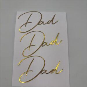 Dad gold cardstock toppers,6cm